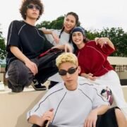 240g Contrast Trim Streetwear Drop Shoulder Crew Neck