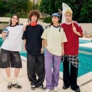 Contrast Shoulder Drop Shoulder Crew Neck - Image 4