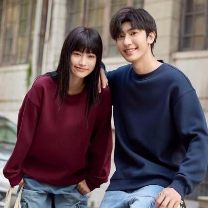 400g Liquid Cotton Drop Shoulder Crew Neck