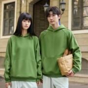 380g Retro Cotton Patchwork Drawstring Drop Shoulder Hoodie – Bild 3