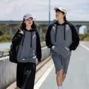 380g Anti-static Heavy Fleece Streetwear Oversized Contrast Raglan Sleeve Pullover Hoodie – Bild 3