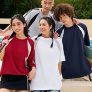 Color Block Trendy Casual Sports Drop Shoulder Crew Neck — изображение 2