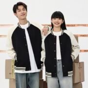 380g Retro Trendy Cotton Contrast Color Raglan Sleeve Baseball Jacket - 이미지 2