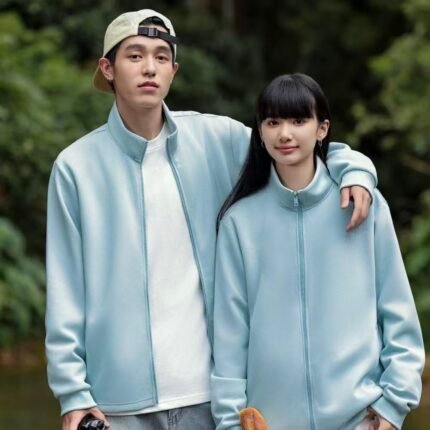 380g Retro Trendy Cotton Stand Collar Zip Jacket