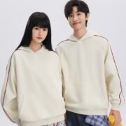 380g Retro Cotton Patchwork Drawstring Drop Shoulder Hoodie – Bild 4