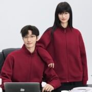 400g Liquid Cotton Stand Collar Zip-Up Jacket — изображение 3