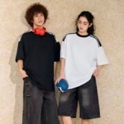 Contrast Shoulder Drop Shoulder Crew Neck - Image 2