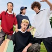 Contrast Shoulder Drop Shoulder Crew Neck - Image 3