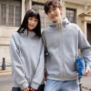 400g Five-Layer Interlock Liquid Cotton Streetwear Raglan Sleeve Zip-Up Jacket