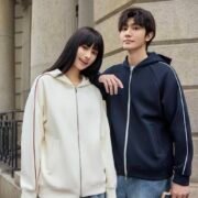 400g Liquid Cotton Drop Shoulder Zip Up Jacket