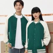 380g Retro Trendy Cotton Contrast Color Raglan Sleeve Baseball Jacket - 이미지 3