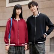 400g Five-Layer Interlock Liquid Cotton Zip-Up Baseball Jacket