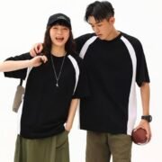 32S Double Yarn Color Block Drop Shoulder Crew Neck T‑shirt — изображение 3