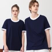 Collar & Cuffs Trendy Contrast Color Crew Neck T-Shirt (200GSM) - 이미지 2