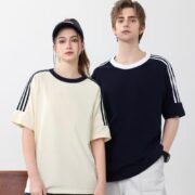 Drop Shoulder Streetwear 3-Stripe Crew Neck T-Shirt (200GSM)