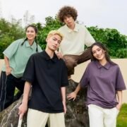 Solid Color Streetwear Drop Shoulder Casual Polo