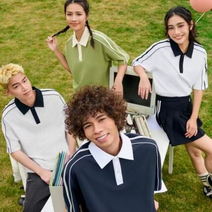 Loose Casual Sporty Trend Color Block Polo