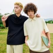 Solid Color Streetwear Drop Shoulder Casual Polo — изображение 3