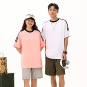 32S Double Yarn 3-Stripe Drop Shoulder Crew Neck T-shirt — изображение 3