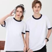 Collar & Cuffs Trendy Contrast Color Crew Neck T-Shirt (200GSM) - 이미지 4