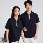 40S 220G Half-Zip Color Contrast Seamless Bonded Casual Minimalist Polo Shirt - Ảnh 3