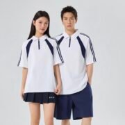 American Style 3-Stripe Half Zip Polo (200g Pure Cotton) - Ảnh 3