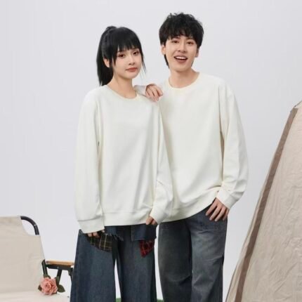 Vintage Trendy Cotton Crew Neck Sweatshirt (300G)