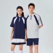 American Style 3-Stripe Half Zip Polo (200g Pure Cotton) - Ảnh 4