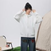 Vintage Cotton Double Zip Hoodie (350G) - Ảnh 3