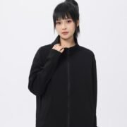 Double Zip Open Front Stand Collar Sweatshirt (300G) — изображение 4