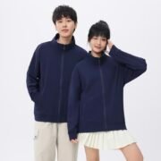 Double Zip Open Front Stand Collar Sweatshirt (300G) — изображение 2