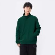 Double Zip Open Front Stand Collar Sweatshirt (300G) — изображение 3