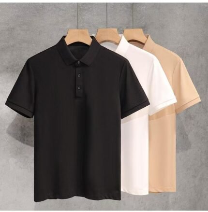 Solid Color Lapel Polo Shirt