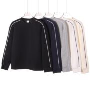 380g Heavyweight Ring-Spun Cotton Contrast Tipping Slight Drop Shoulder Crew Neck Sweatshirt – Bild 2